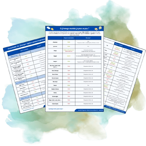 Illustration Liste fromages grossesse